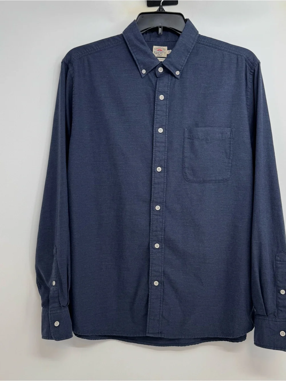 Faherty Men’s XL Navy Stretch Oxford Shirt Long Sleeve MWC0070 - Picture 2 of 10